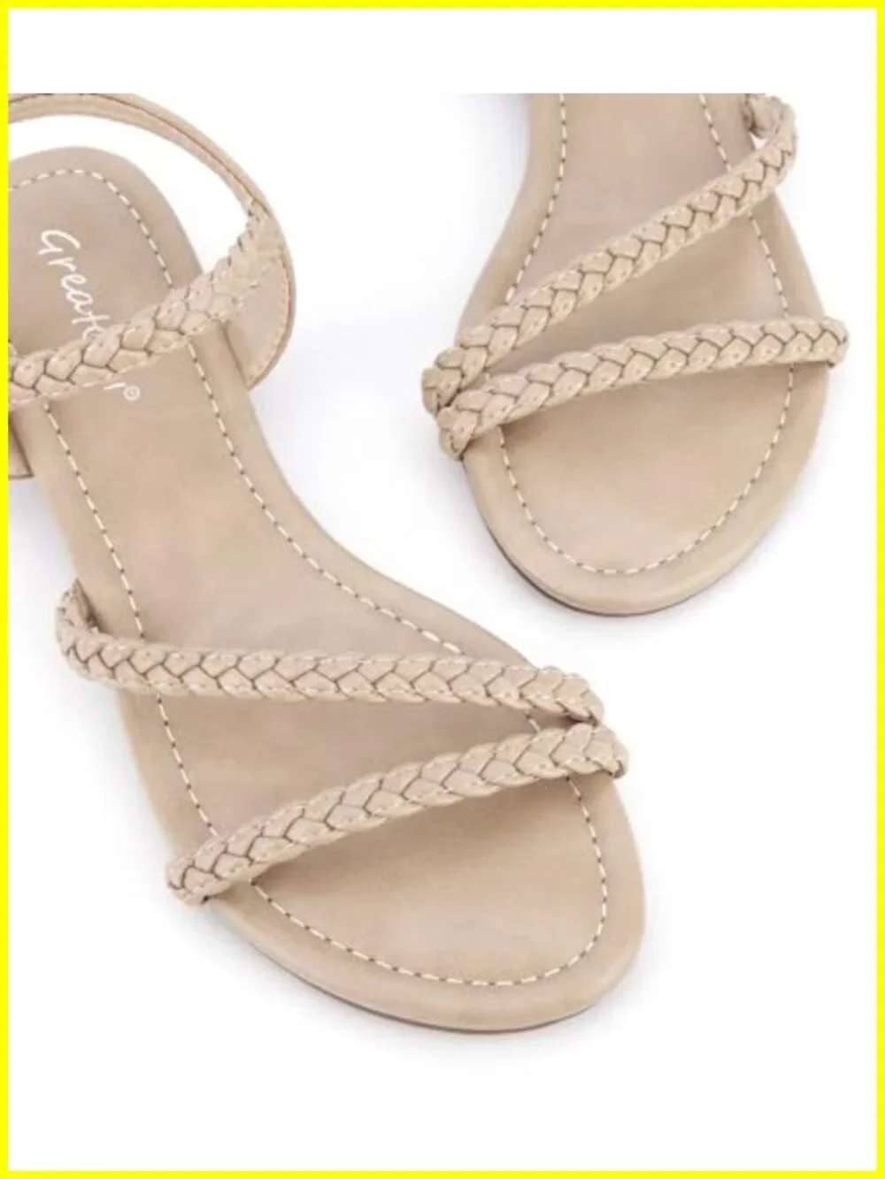 Women's Flat Gladiator Sandals Slip On Open Toe Braided Slingback